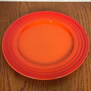 E- Le Creuset 12 inch Flame Volcanic Orange dinner plate extra large